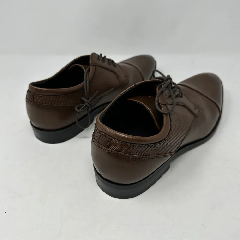 NEW Alfani Victor Men’s Brown Lace Shoes Size 9 M Faux Leather
